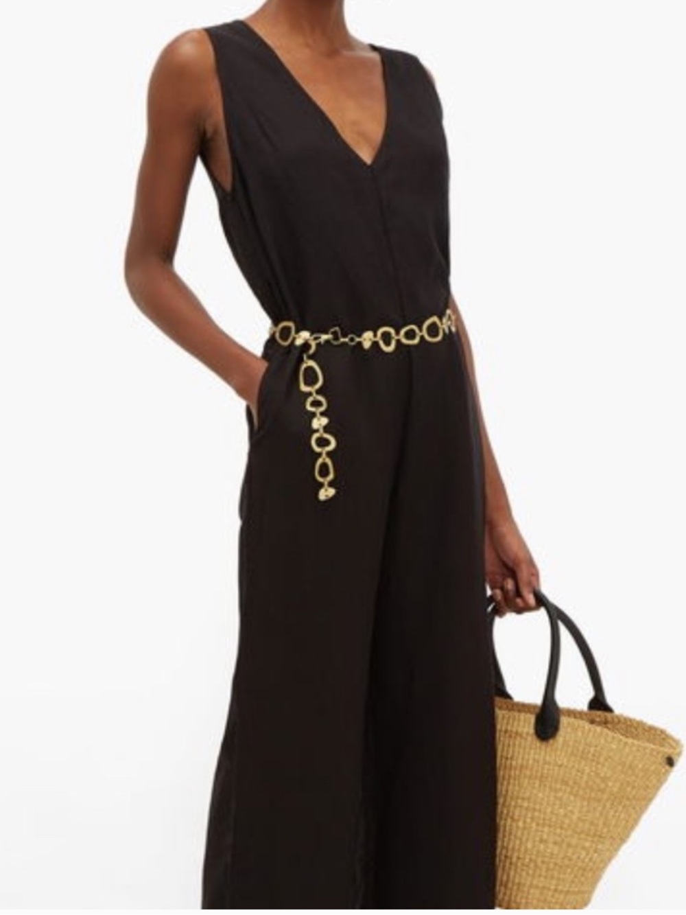 Solid &  Striped black linen jumpsuit M